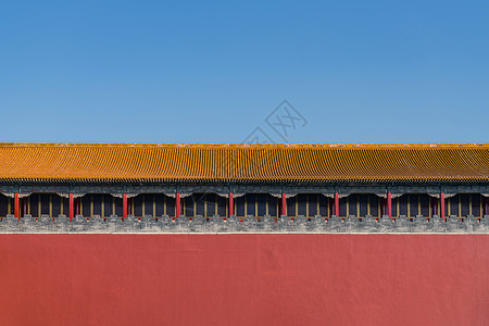 蓝色极简风国庆故宫的古建筑背景