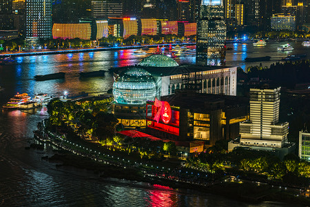 上海解放70周年上海国庆70周年夜景背景