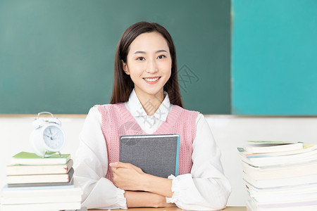 学生闹钟青年女性考研学习背景