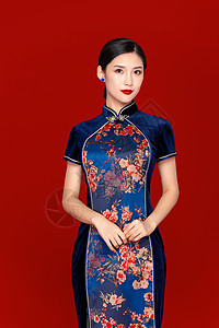 中国风旗袍美女背景图片
