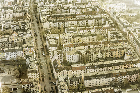 德国不莱梅市不莱梅港城市公寓楼鸟瞰图图片