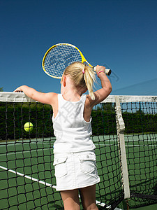 医疗网打网球的小女孩背景