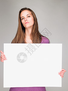 女孩举着白板图片
