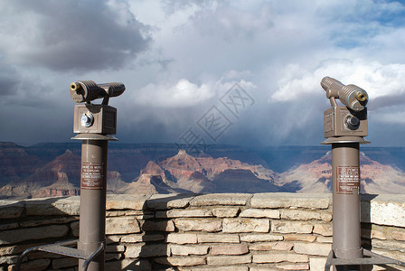投币式双筒望远镜大峡谷观景台背景