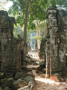 普拉汀科尔柬埔寨北部科尔神庙遗址背景