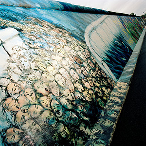 柏林墙遗迹的艺术作品，柏林，德国图片
