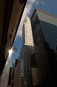 美国纽约市克莱斯勒大厦和列克星敦大道高清图片