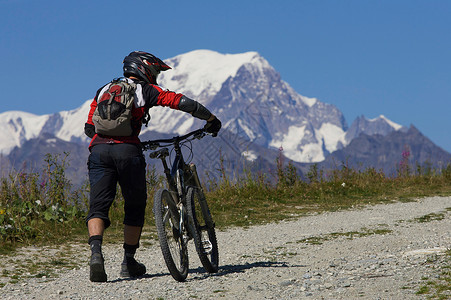 山地自行车手背景图片