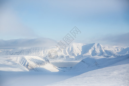巴适挪威斯瓦尔巴雪山景观背景