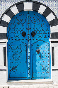 华丽的蓝色门道，突尼斯，突尼斯图片