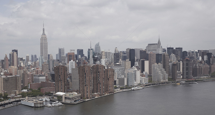 美国纽约曼哈顿和哈德逊河鸟瞰图图片