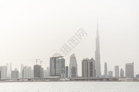 迪拜天际线与Burj Khalifa迪拜阿联酋图片