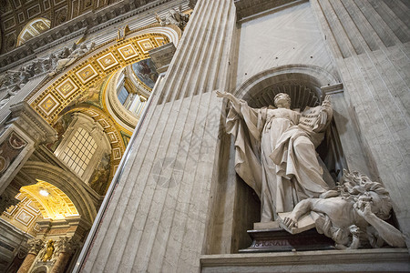 梵蒂冈圣彼得大教堂内部背景图片