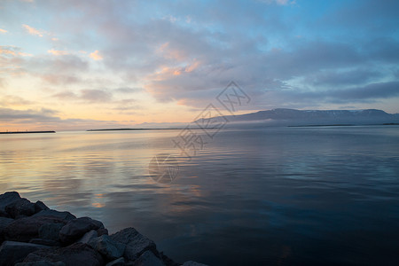 冰岛落日风光图片