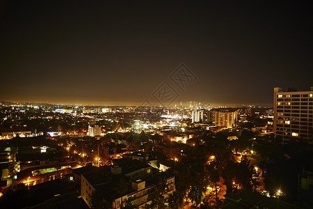 美国加利福尼亚州夜间洛杉矶鸟瞰图图片