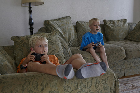 在客厅玩游戏的兄弟们图片