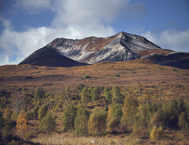 苏格兰高地的林区和参差不齐的山脉图片