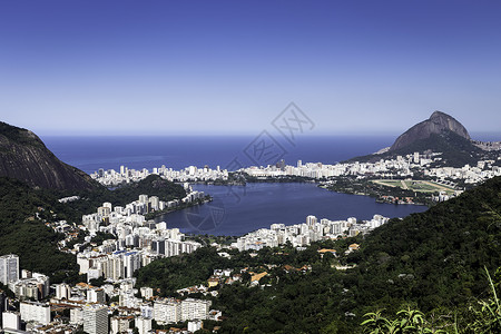 巴西里约热内卢海岸线和伊帕内玛的俯视图图片