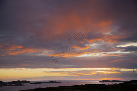 苏格兰高地岛屿日落背景图片