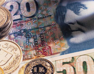 瑞士货币瑞士法郎背景