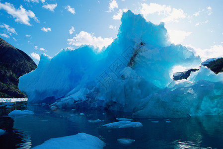 冰峡湾莱孔特湾的冰层背景