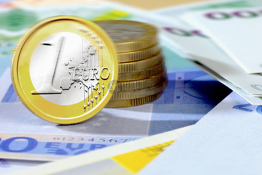一个欧元硬币图片