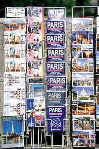 法国巴黎的明信片背景图片