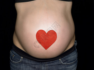 孕妇肚子上的爱心图片
