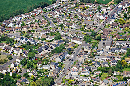英国城镇鸟瞰图背景图片