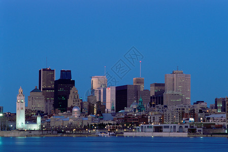 加拿大魁北克蒙特利尔天际线背景