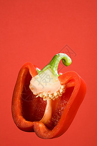 半个红甜椒背景图片