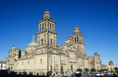 大都市教堂墨西哥佐卡罗大教堂背景