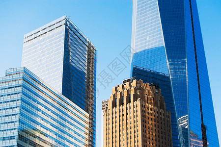 纽约曼哈顿的现代摩天大楼图片