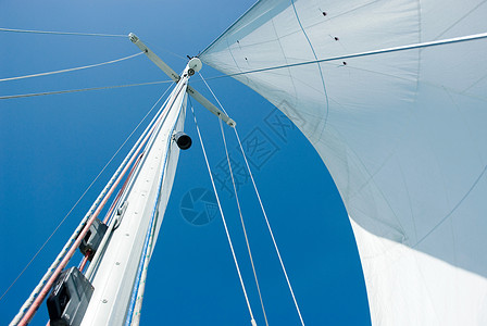 桅杆帆船桅杆端口高清图片