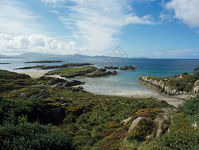 爱尔兰共和国克里县海岸线背景