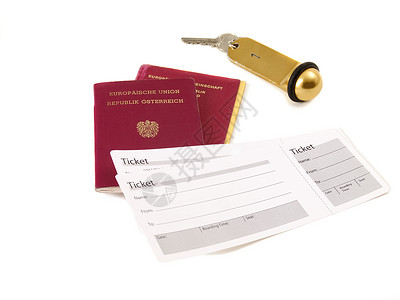 护照机票和酒店钥匙图片