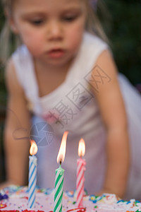 女孩和生日蜡烛背景图片