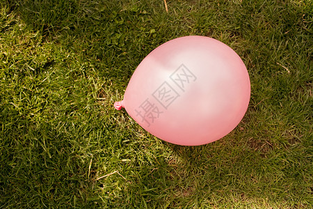 草地上的粉红色气球图片