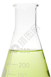 容量瓶中的绿色液体图片