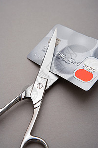 信用卡和剪刀背景图片