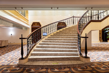酒店大堂楼梯背景图片