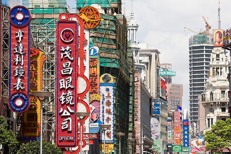 招牌门头上海南京路广告招牌背景