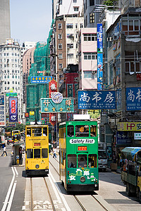 香港路香港大街上的有轨电车背景