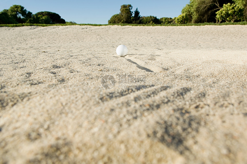 沙地里的高尔夫球图片