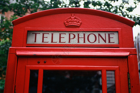 红色电话亭背景图片