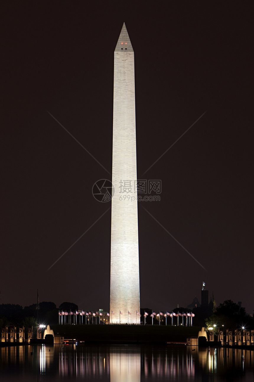 晚上的华盛顿纪念碑图片