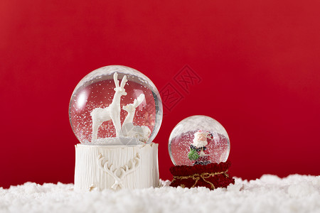 雪人水晶球圣诞玻璃雪球背景