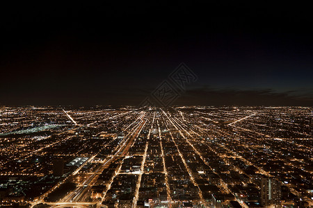 美国伊利诺伊州芝加哥夜景背景图片