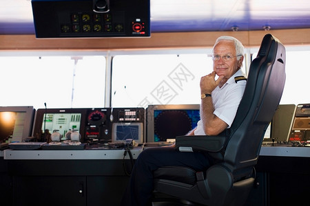 水手指挥航空器船长的肖像背景