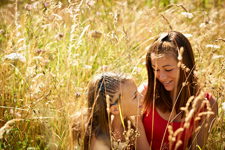 女孩们在草地上交谈图片